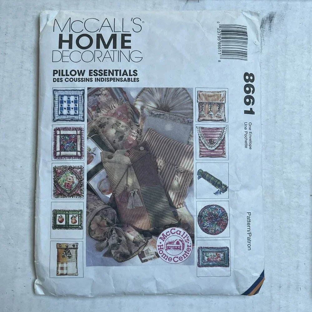 Lot Of 3 9260 8661 McCalls Pillows Decor‎ Sewing Patterns 8044 Simplicity